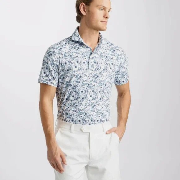G/Fore Men's XL Ink Botanic Garden Tech Jersey Polo MSRP $120 - Picture 2 of 8